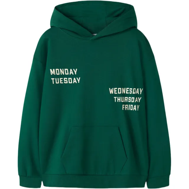 NAME IT KIDS boxy hoodie met backprint - groen