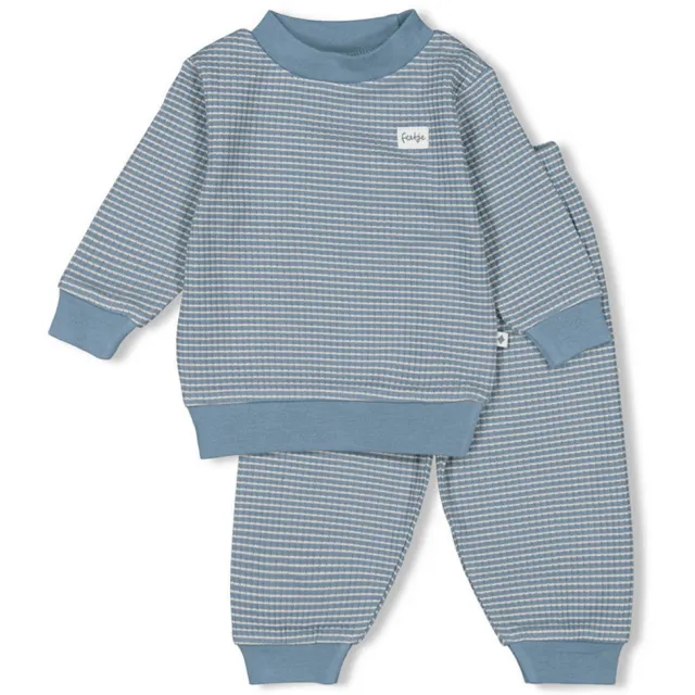 Feetje wafel pyjama ijsblauw/wit, foto 2