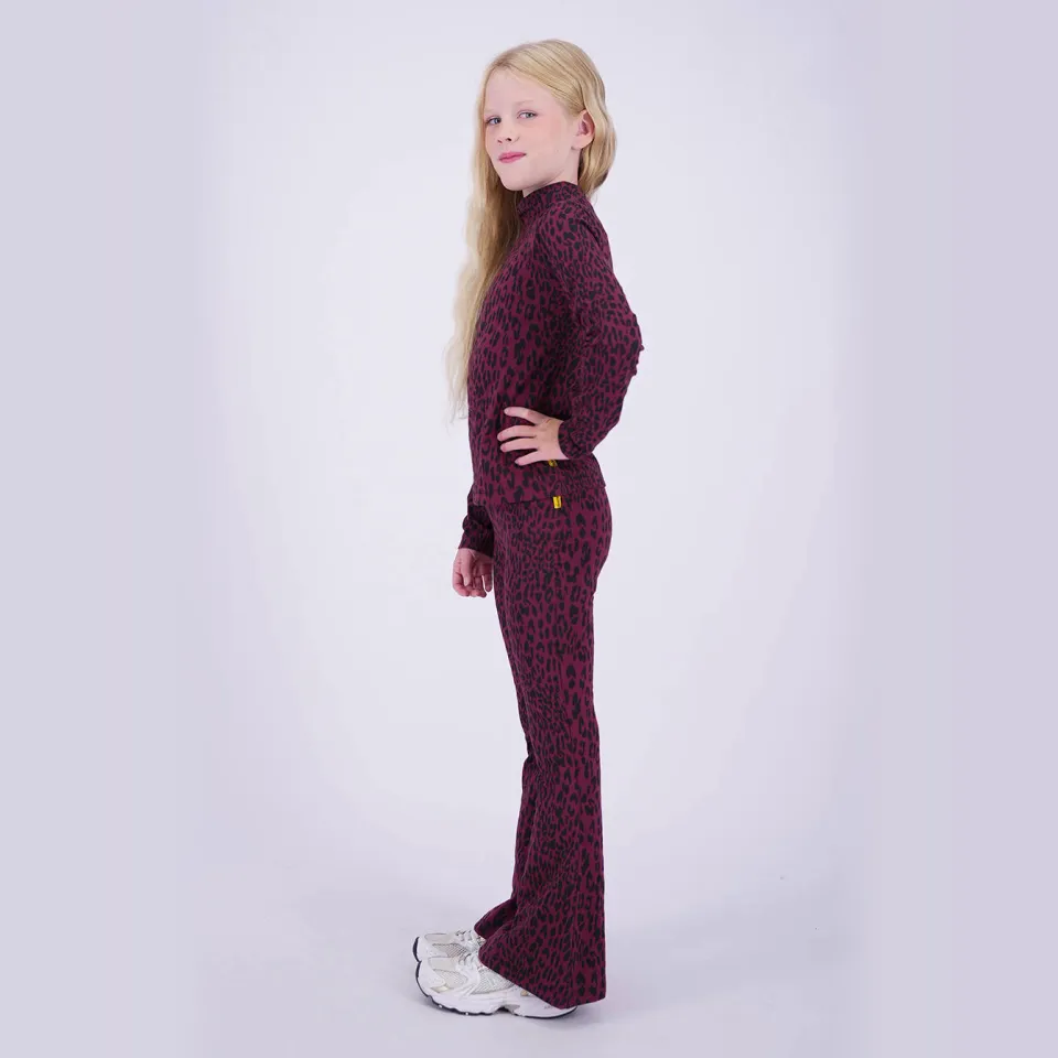 Vingino longsleeve panterprint donkerrood, foto 4