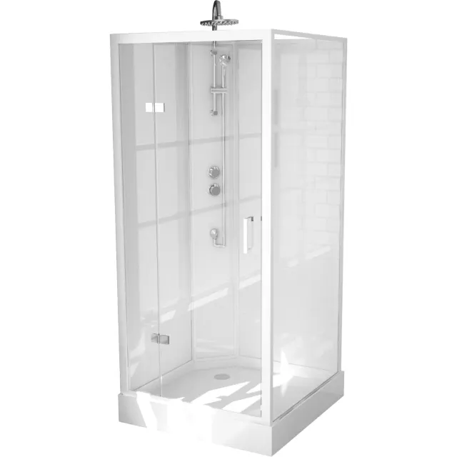 Go by Van Marcke Complete Douchecabine VM Khone V Met Draaideur 90x90x222 cm Mat Wit