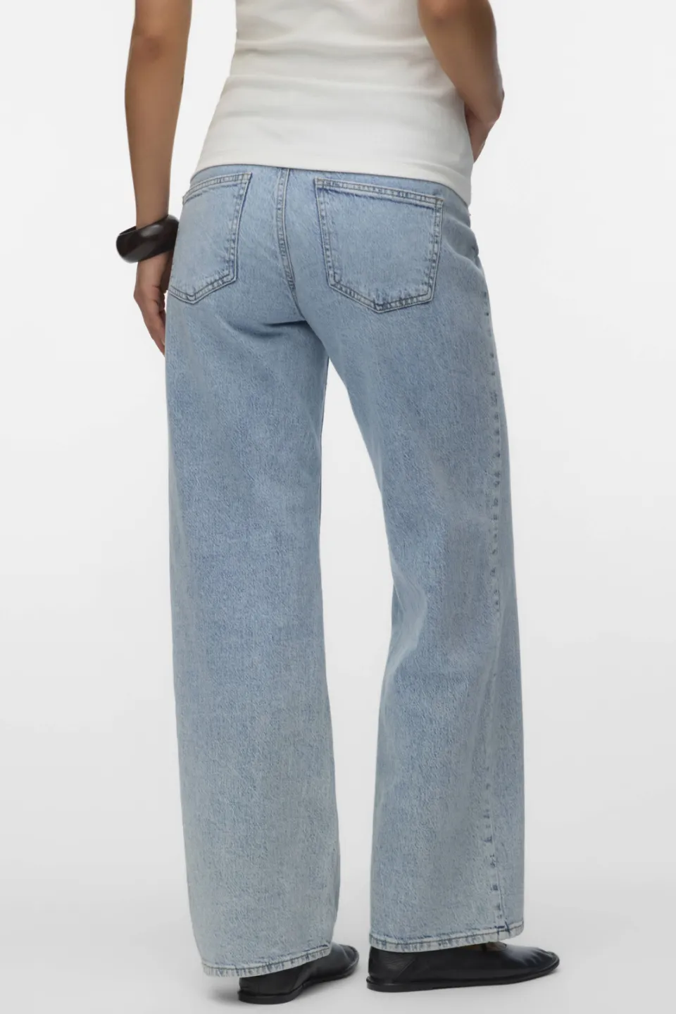 Vero Moda MATERNITY zwangerschaps wide leg jeans light blue denim, foto 5