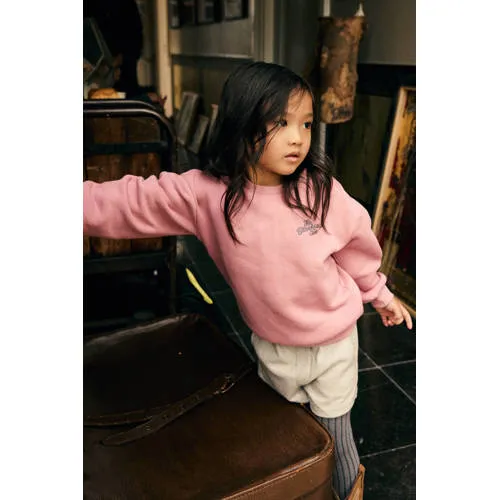 Daily7 rechtvallende sweater met backprint - oudroze, foto 4