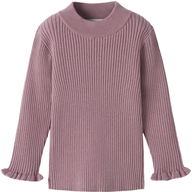 NAME IT MINI aansluitende longsleeve met ruches oudroze