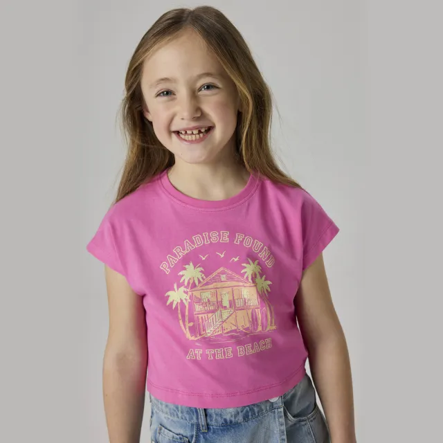 NAME IT T-shirt roze met print