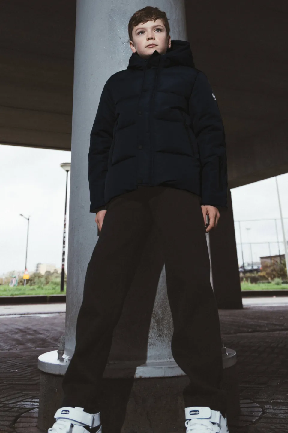 TYGO & vito NextGen gewatteerde winterjas donkerblauw zwart