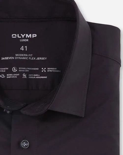Olymp jersey overhemd 24/7 - Luxor modern fit zwart, foto 4
