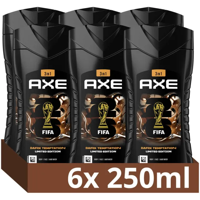 Axe Dark Temptation FIFA 3-in-1 douchegel 6 x 250 ml, foto 2