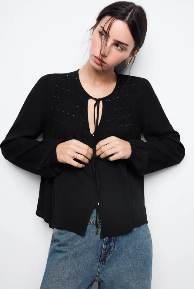 Mango blouse zwart, foto 3