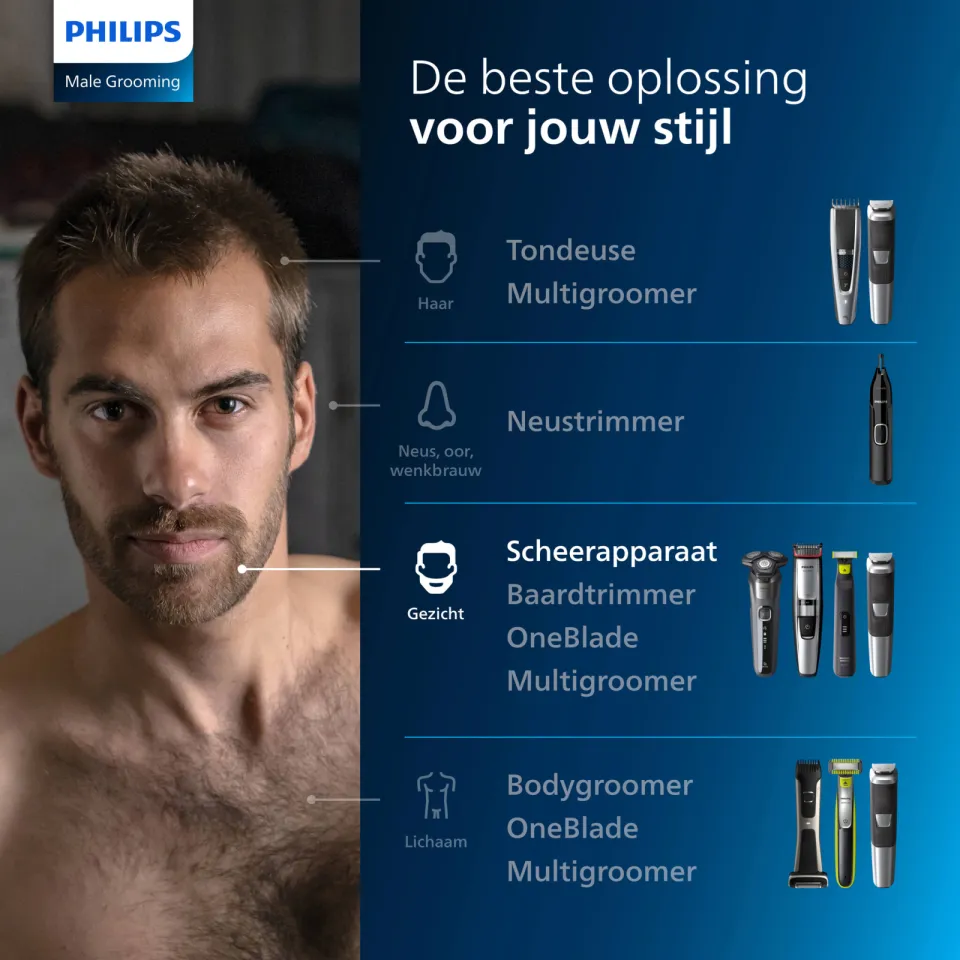 Philips Series 5000 S5885/25 scheerapparaat blauw, foto 8