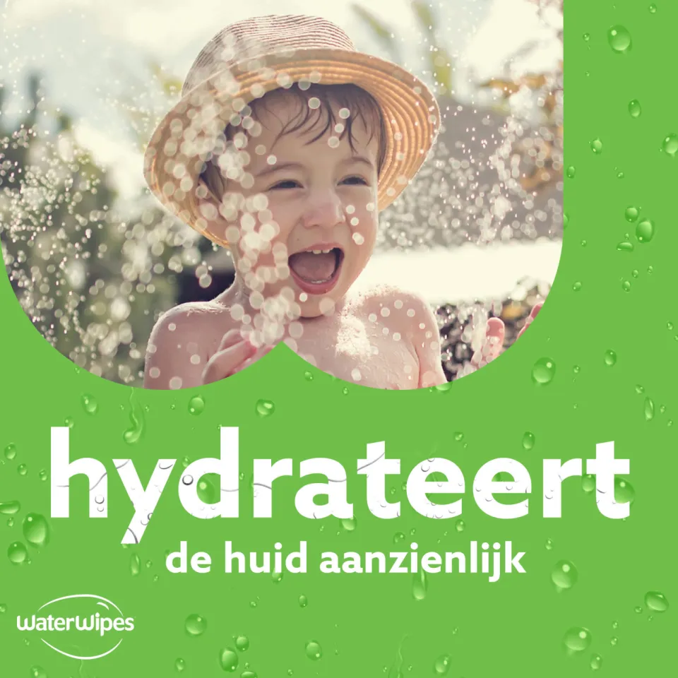 WaterWipes Hydrating Clean doekjes - Voordeeldoos 12 x 60 - Plasticvrij - Gevoelige huid, foto 3