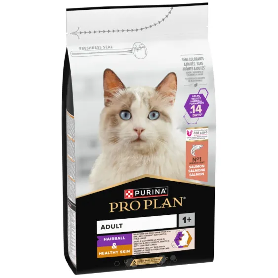 Pro Plan Adult Hairball & Healthy Skin droog kattenvoer zalm, foto 3