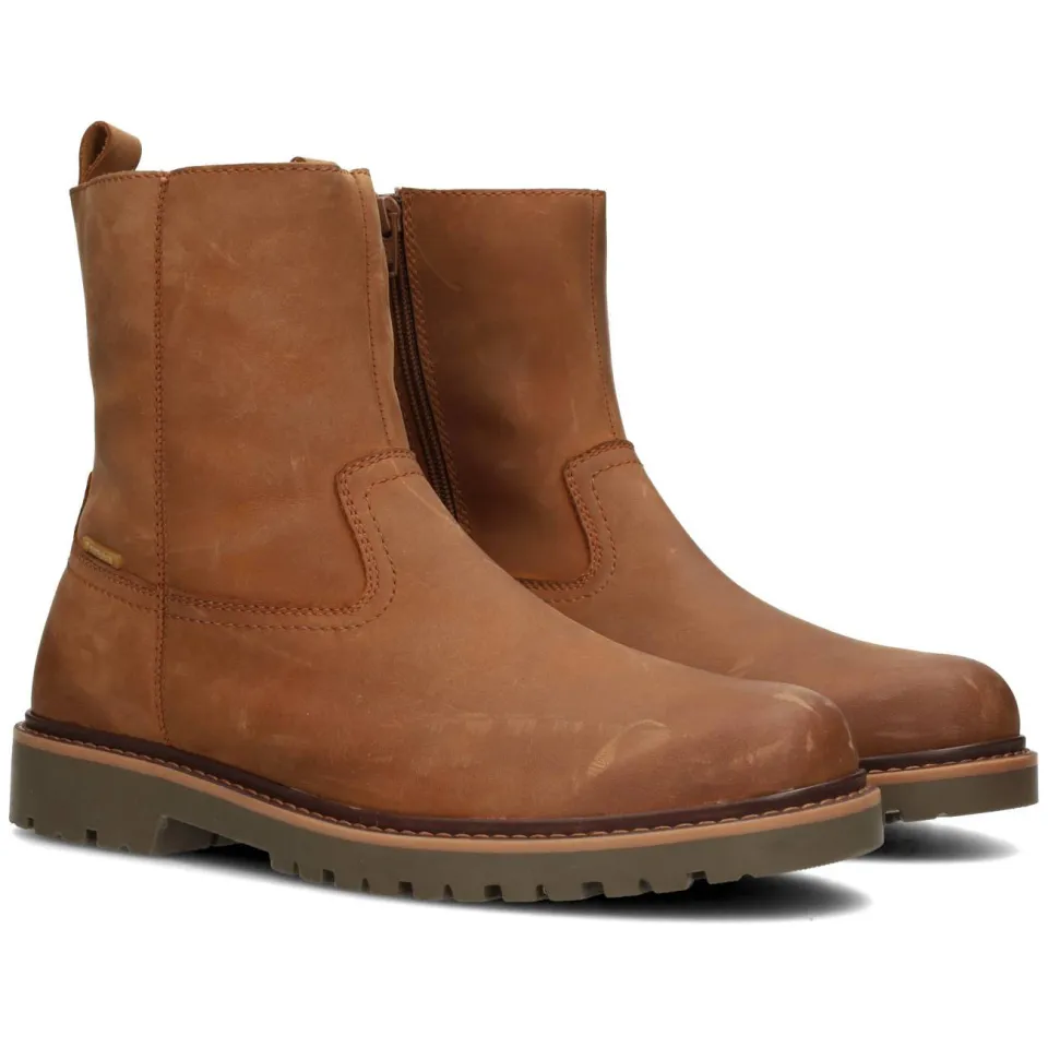 Poelman Toni gevoerde leren enkelboots cognac, foto 5