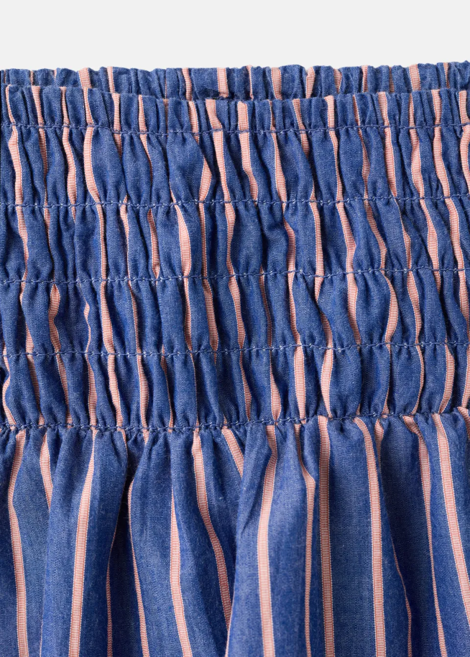 Mango Kids gestreepte korte rok met smockwerk blauw, foto 6