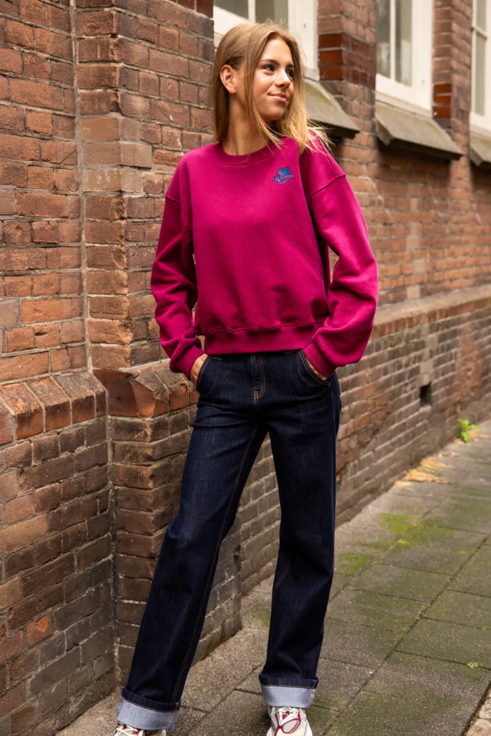 LOOXS 10sixteen rechtvallende sweater met backprint - donkerrood, foto 4