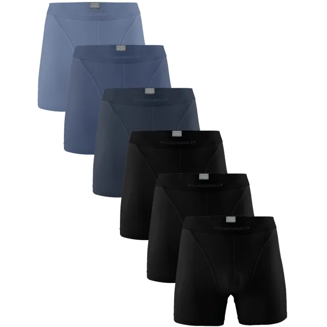 Muchachomalo Heren 6-pack Boxershorts Pima Cotton Zwart