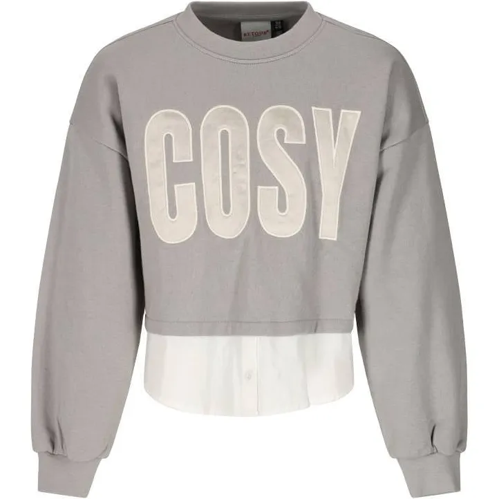Retour Jeans oversized sweater met tekst - grijs/wit, foto 2
