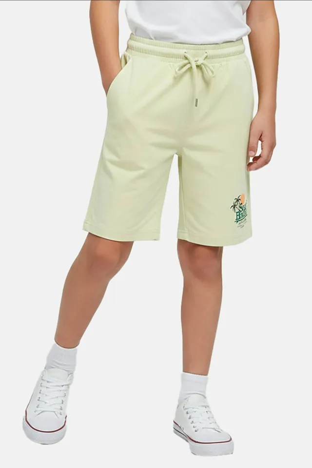 Cars regular sweatshort lichtgroen Lichtzand