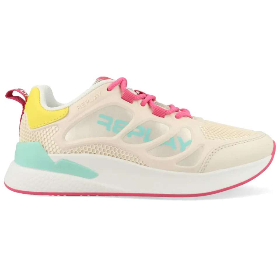 Replay Maze JR lage sneakers beige