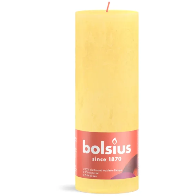 Bolsius stompkaars sun yellow 190/68