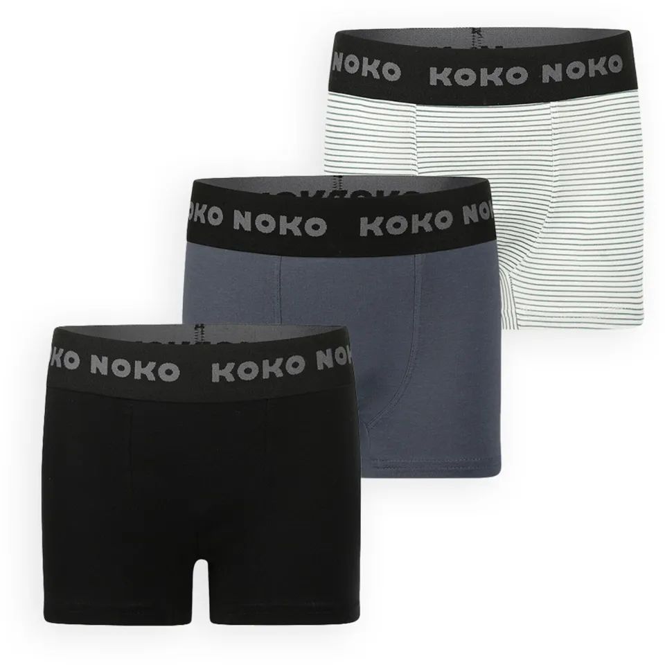 Koko Noko boxershorts donkerblauw zwart wit set van 3, foto 3