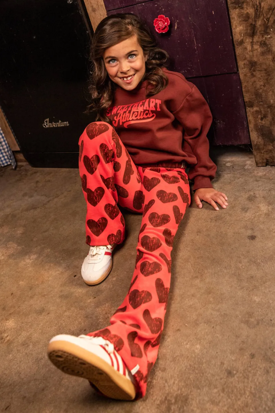 LOOXS little rechtvallende sweater met tekstprint - bruin, foto 3