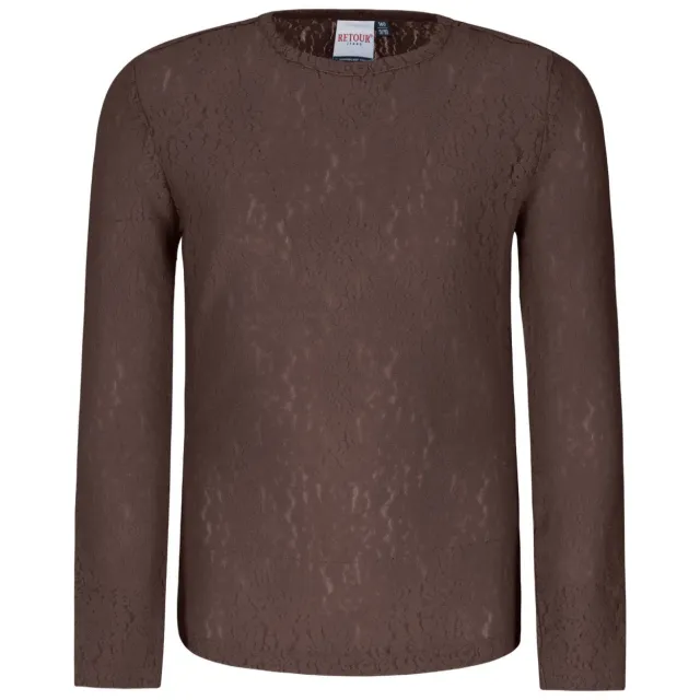 Retour Jeans Danita kanten longsleeve bruin, foto 2