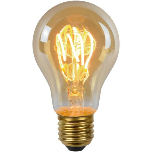 Lucide A60 - Filament lamp - Ø 6 cm - LED Dimb. - E27 - 1x5W 2200K - Amber