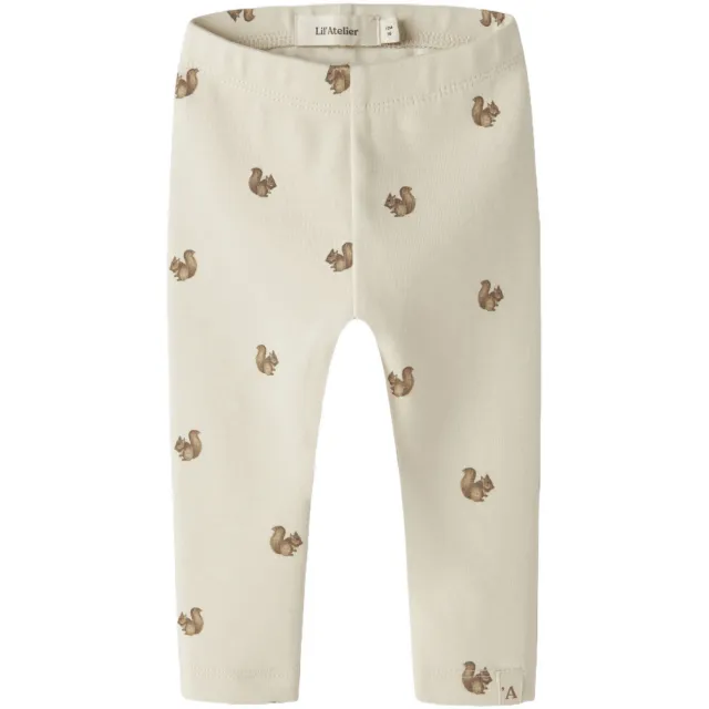 Lil' Atelier babybroek met print ecru/bruin