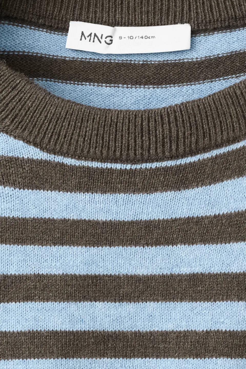 Mango Kids gestreepte longsleeve donkerbruin donkerbruin/lichtblauw, foto 6