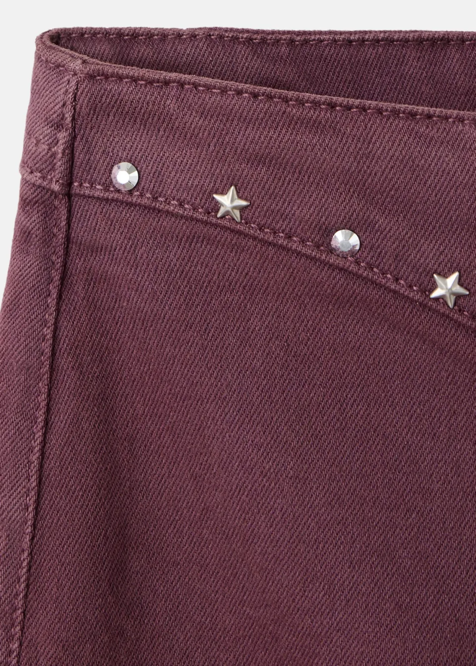 Mango Kids flared jeans met studs donkerpaars, foto 4
