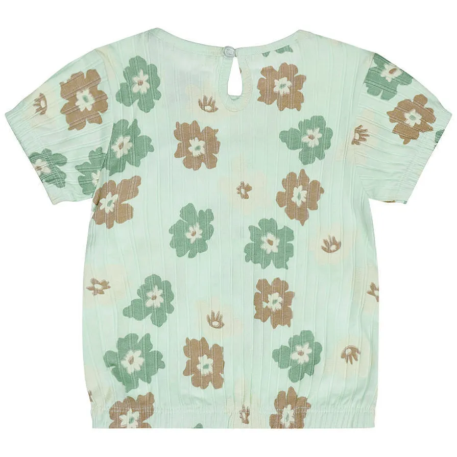 Dirkje gebloemde T-shirt lichtgroen, foto 3