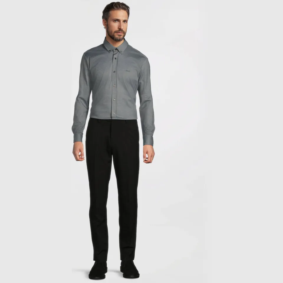 Boss regular fit zakelijk overhemd - donkergrijs
