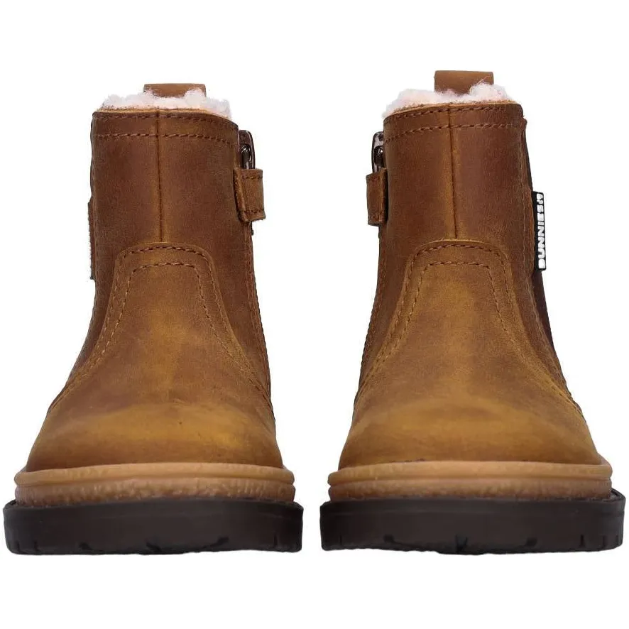 BunniesJR leren enkelboots met profielzool - cognac, foto 2