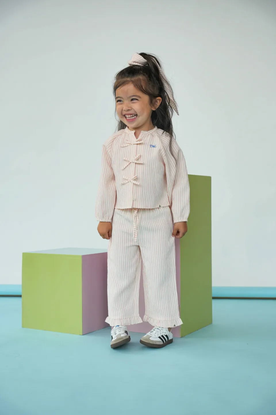 The New Chapter gestreepte casual broek roze, foto 3