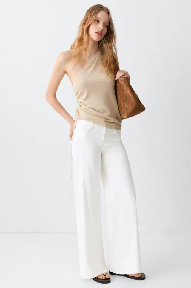 Mango TEEN low waist wide leg jeans - wit