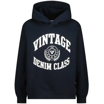 Vingino hoodie met print - donkerblauw Sweater Printopdruk