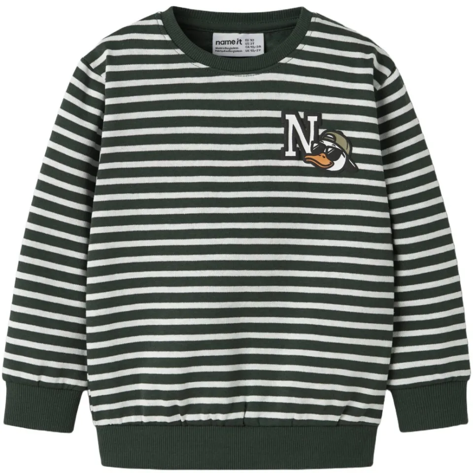 NAME IT MINI gestreepte sweter met patch groen, foto 3