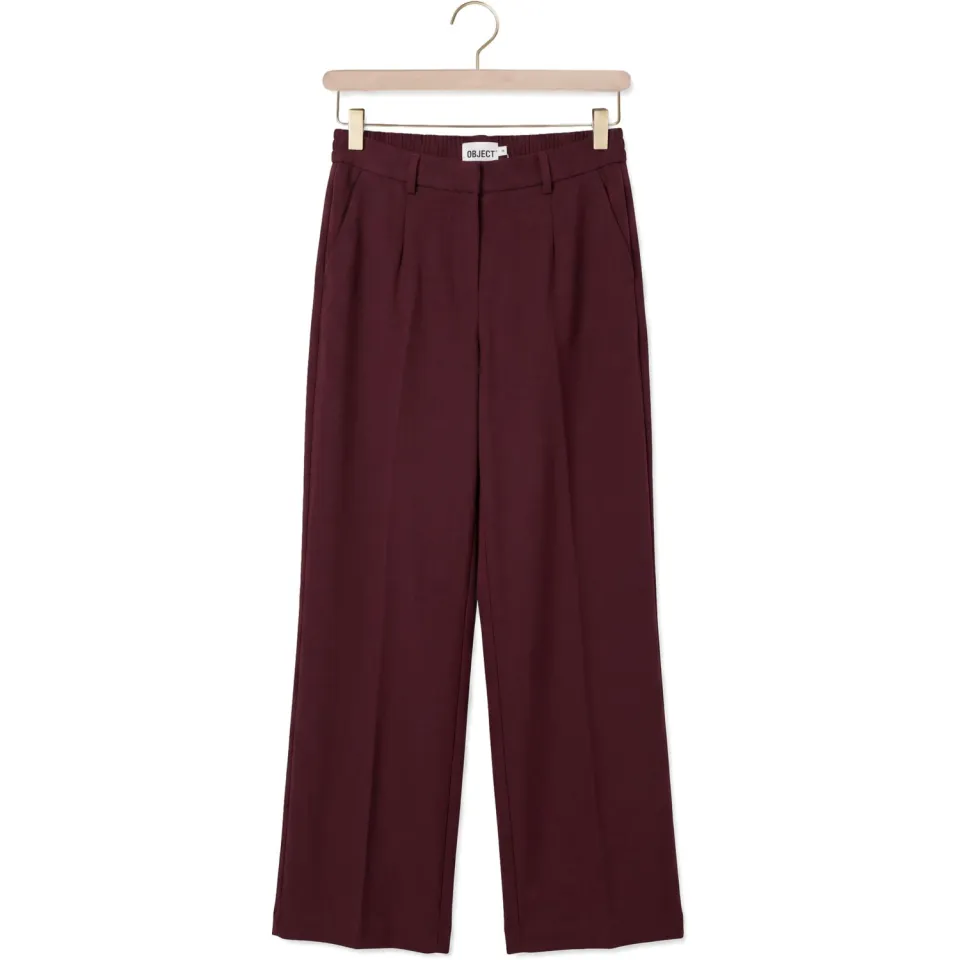 Object wide leg pantalon - donkerrood, foto 2