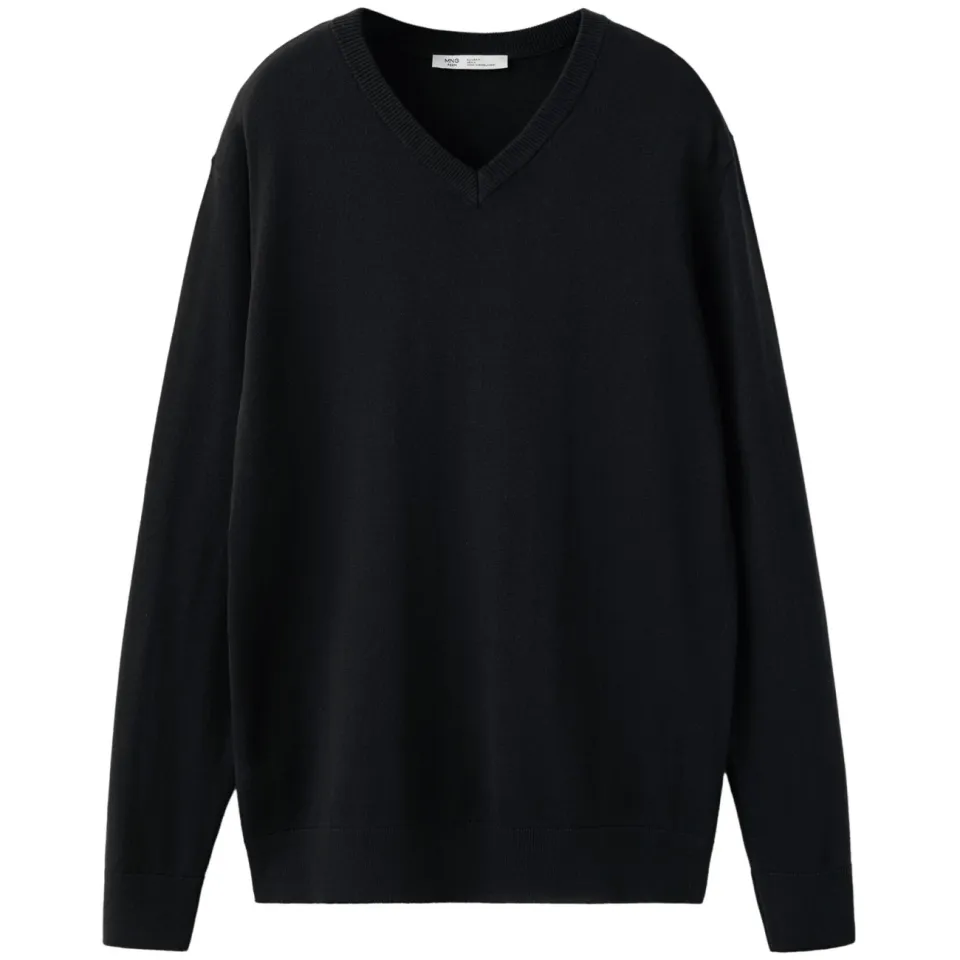 Mango TEEN katoenen oversized gebreide trui - donkerblauw, foto 2