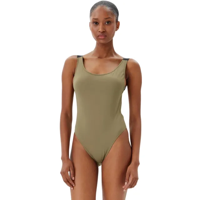 Calvin Klein Scoop Back One Piece badpak groen