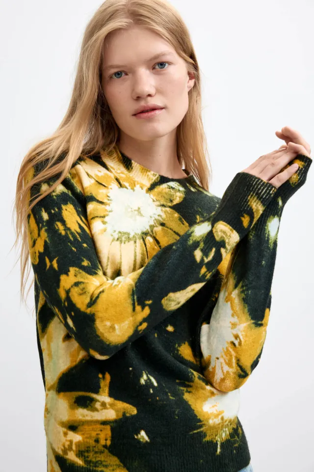 Desigual pullover met print - groen, foto 2