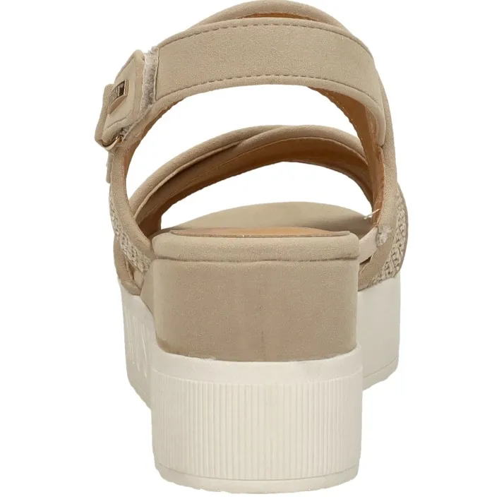 Mustang sandalen met sleehak beige, foto 5