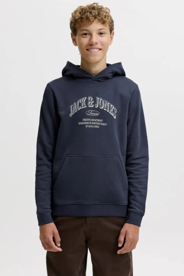 Jack & Jones JUNIOR hoodie met logo - donkerblauw