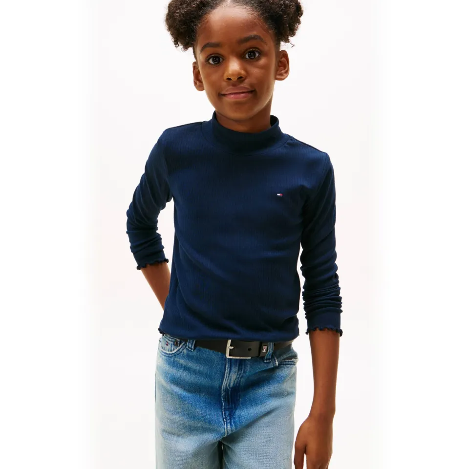 Tommy Hilfiger longsleeve donkerblauw rib, foto 4