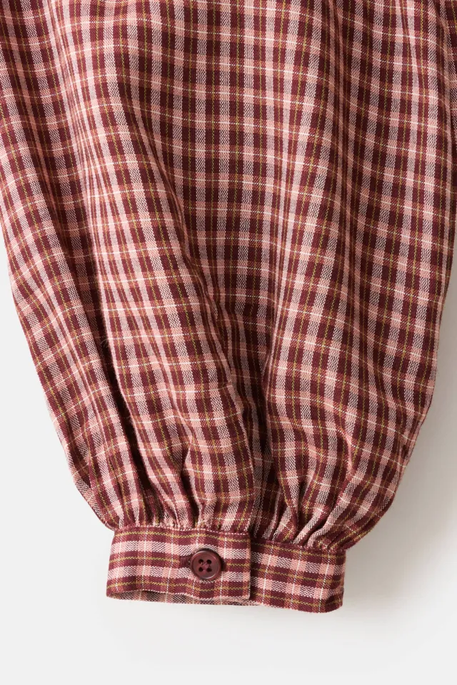 Mango Kids geruite blouse met ruches - rood, foto 5