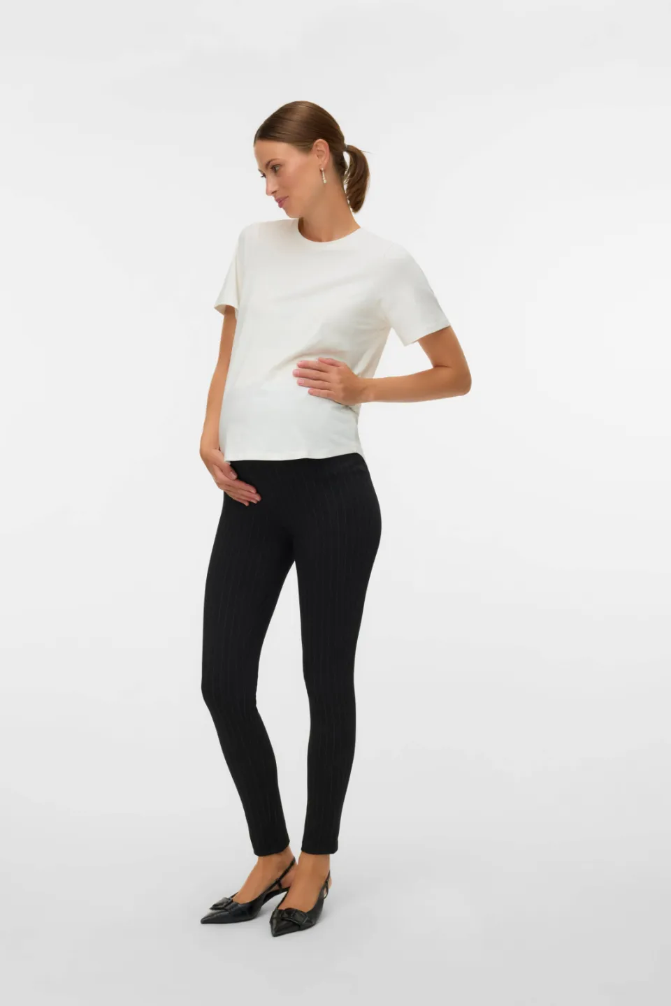 Mamalicious super slim zwangerschaps legging zwart Zwart/grijs