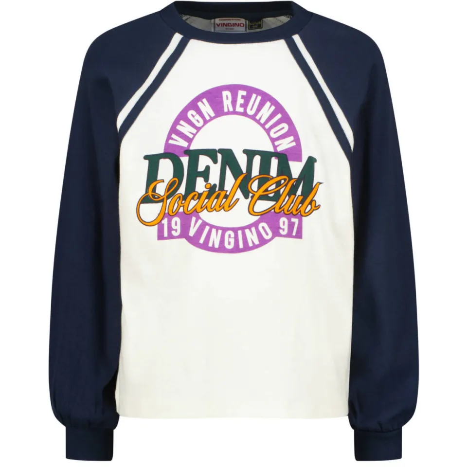 Vingino Jilouska longsleeve donkerblauw wit, foto 2