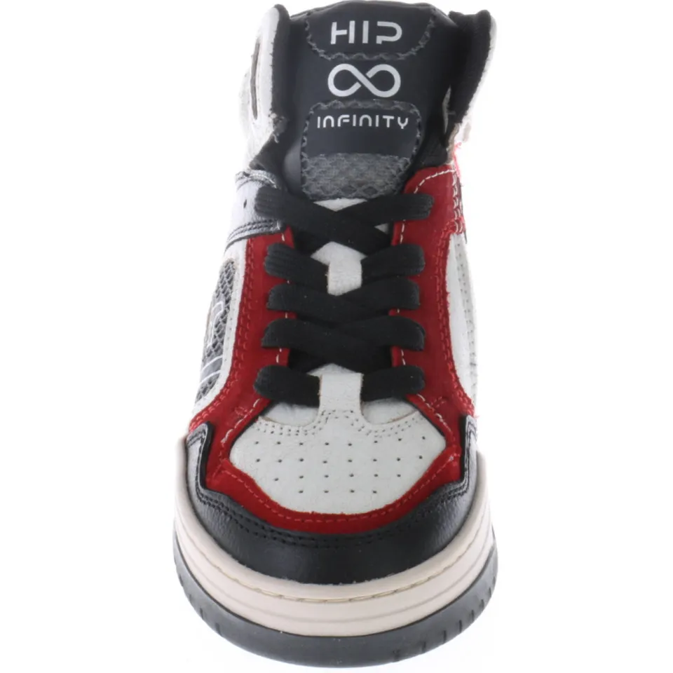 Hip leren sneakers zwart/wit/rood, foto 5