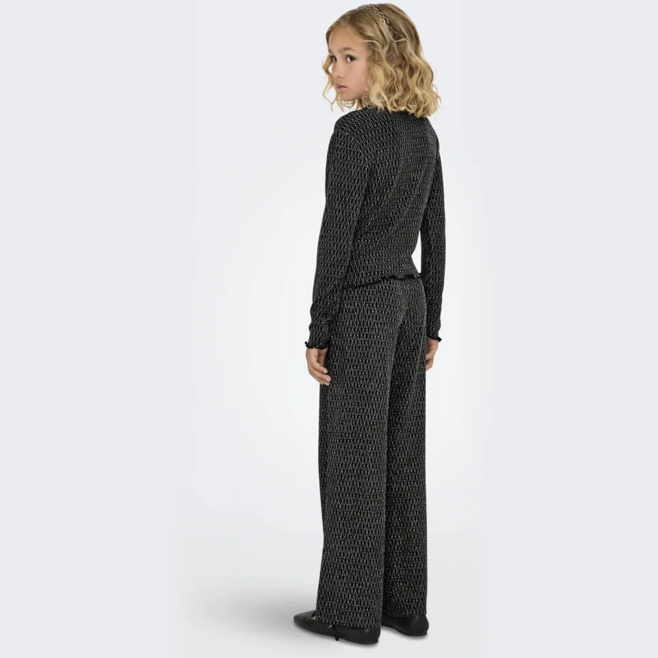 Only wide leg broek zwart zilver, foto 3