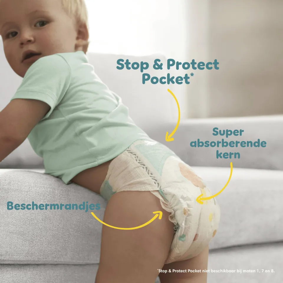 Pampers Baby-Dry Maat 6+ maandbox - 144 luiers, 14kg-19kg, foto 6